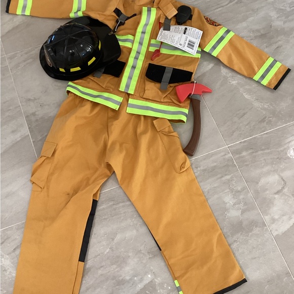 Kids Firefighter Costume with Helmet - Picture 5 of 10